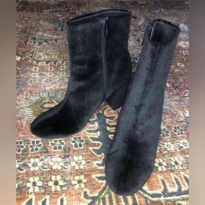 Christian Siriano velveteen ankle boot